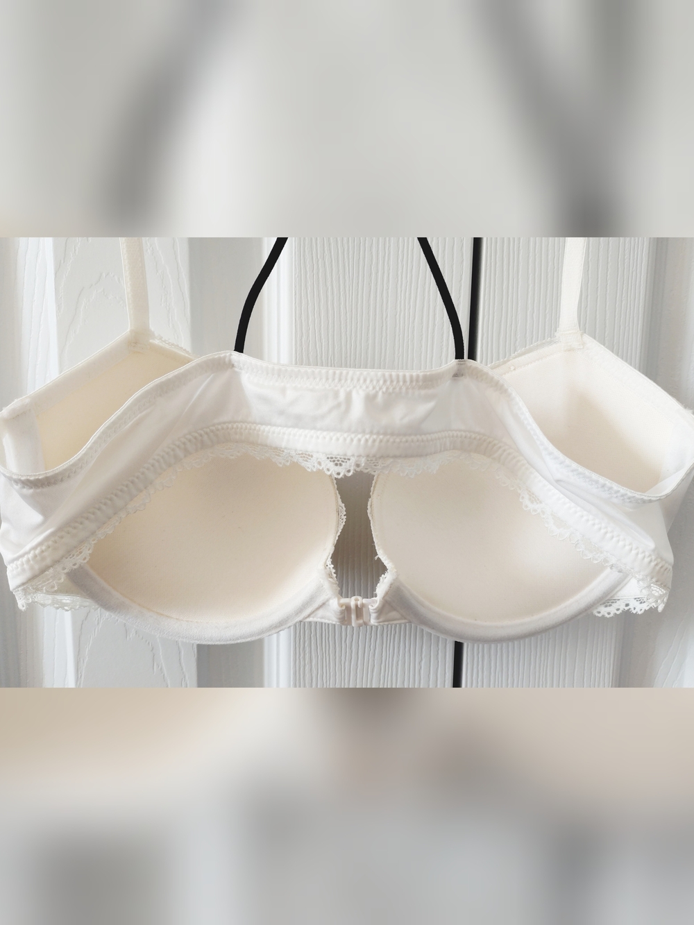 3/$25 - Ivory Front Closure Racer Back Lace Bra - Picture 3 of 5